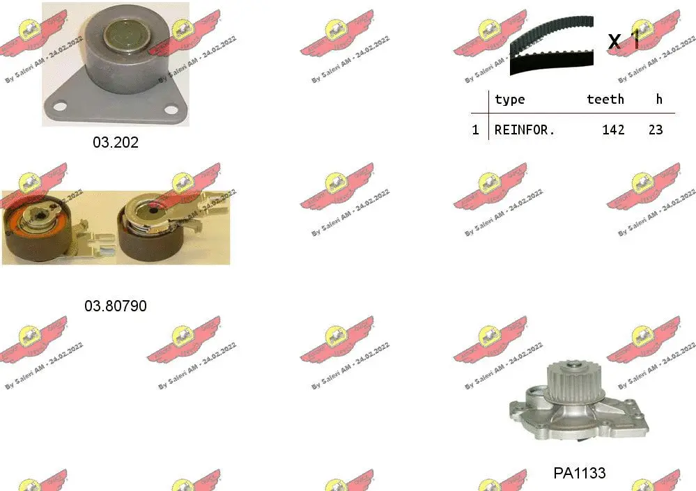 04.5343PA AUTOKIT Водяной насос + комплект зубчатого ремня (фото 1)