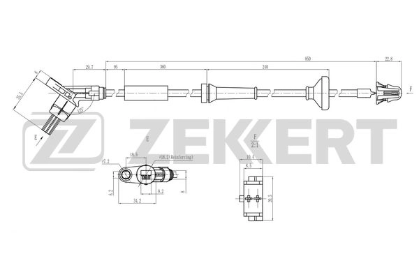 SE-6233 ZEKKERT Датчик, частота вращения колеса (фото 1)