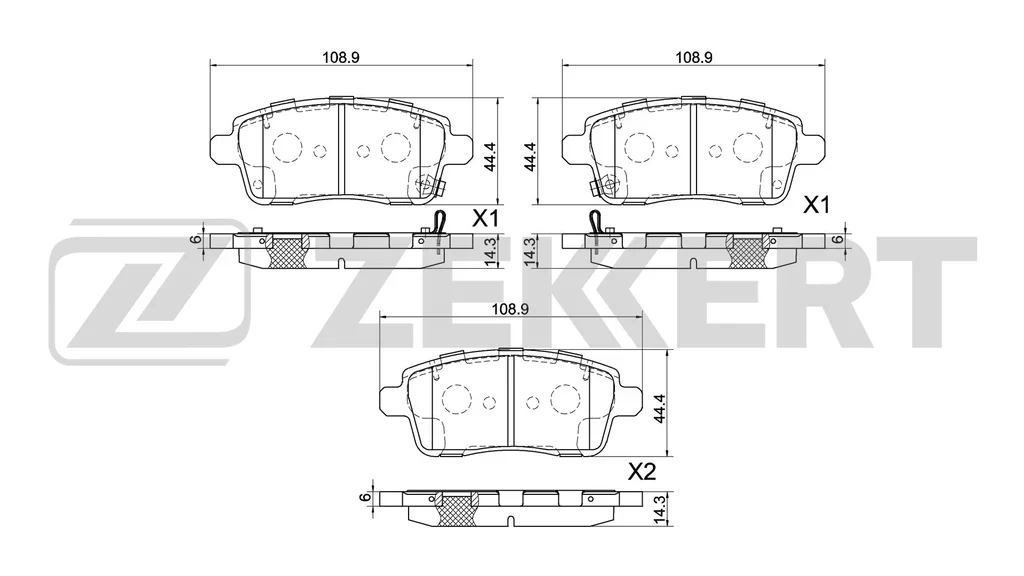 BS-1086 ZEKKERT Комплект тормозных колодок, дисковый тормоз (фото 1)