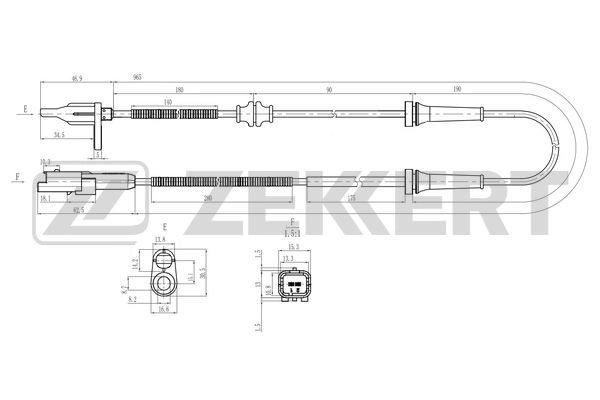 SE-6231 ZEKKERT Датчик, частота вращения колеса (фото 1)