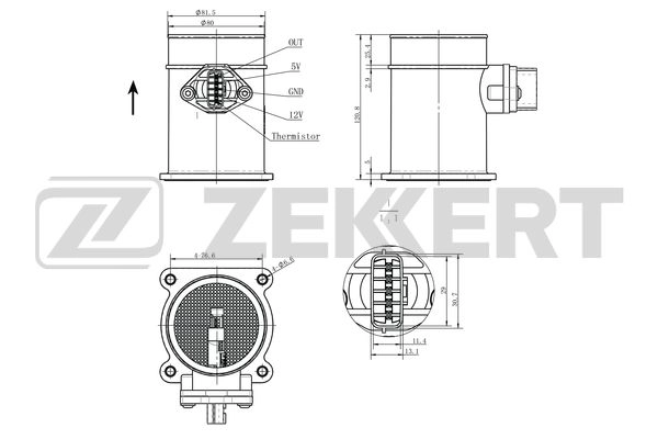 SE-1088 ZEKKERT Датчик, давление во впускной трубе (фото 1)