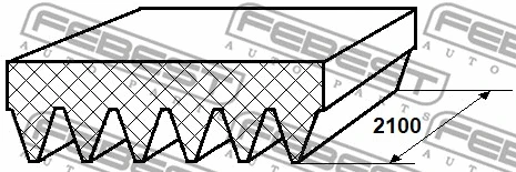 88128-6L2100 FEBEST Поликлиновой ремень (фото 2)