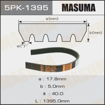 5PK-1395 MASUMA Поликлиновой ремень (фото 1)