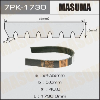 7PK-1730 MASUMA Поликлиновой ремень (фото 1)