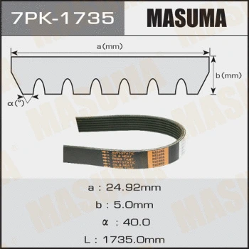 7PK-1735 MASUMA Поликлиновой ремень (фото 1)