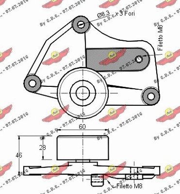 03.256 AUTOKIT Натяжная планка, поликлиновой ремень (фото 2)