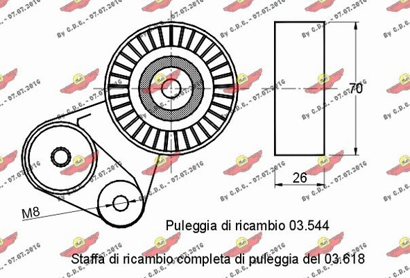 03.80125 AUTOKIT Натяжная планка, поликлиновой ремень (фото 2)