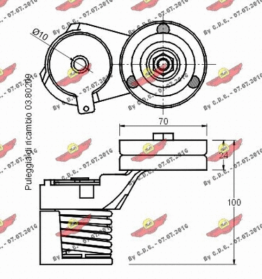 03.80208 AUTOKIT Натяжная планка, поликлиновой ремень (фото 2)