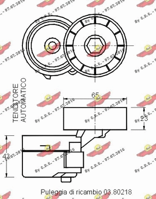 03.80389 AUTOKIT Натяжная планка, поликлиновой ремень (фото 2)