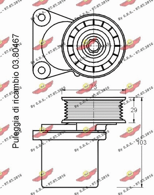 03.80466 AUTOKIT Натяжная планка, поликлиновой ремень (фото 2)