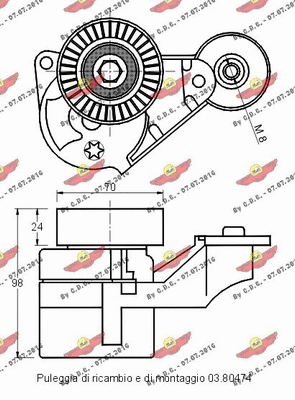 03.80472 AUTOKIT Натяжная планка, поликлиновой ремень (фото 2)