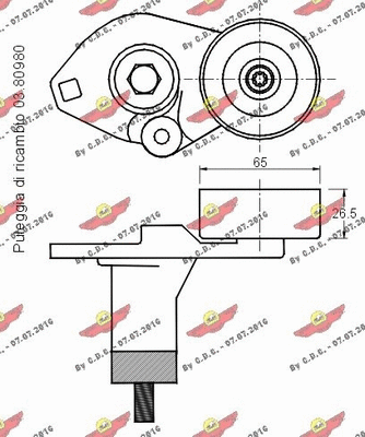 03.80494 AUTOKIT Натяжная планка, поликлиновой ремень (фото 2)