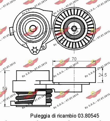 03.80544 AUTOKIT Натяжная планка, поликлиновой ремень (фото 2)