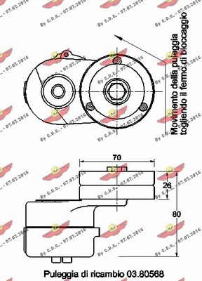 03.80551 AUTOKIT Натяжная планка, поликлиновой ремень (фото 2)