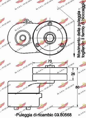 03.80552 AUTOKIT Натяжная планка, поликлиновой ремень (фото 2)