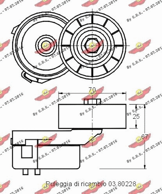 03.80598 AUTOKIT Натяжная планка, поликлиновой ремень (фото 2)