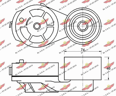 03.80619 AUTOKIT Натяжная планка, поликлиновой ремень (фото 2)