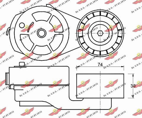 03.80627 AUTOKIT Натяжная планка, поликлиновой ремень (фото 2)