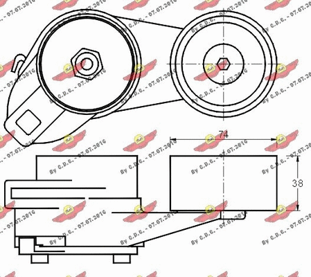 03.80635 AUTOKIT Натяжная планка, поликлиновой ремень (фото 2)