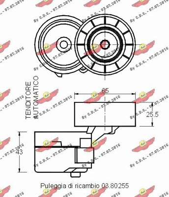 03.80637 AUTOKIT Натяжная планка, поликлиновой ремень (фото 2)