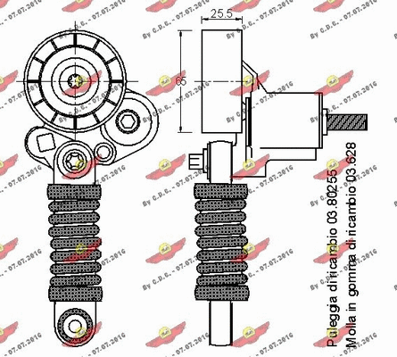 03.80688 AUTOKIT Натяжная планка, поликлиновой ремень (фото 2)