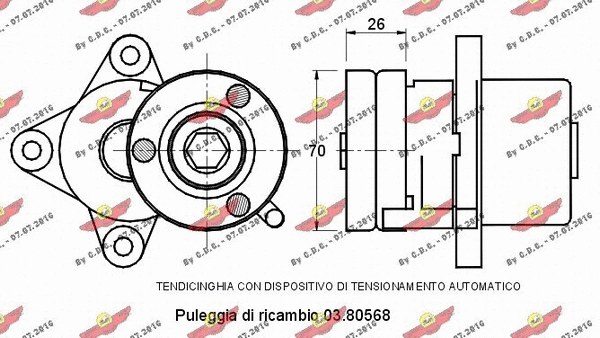 03.80694 AUTOKIT Натяжная планка, поликлиновой ремень (фото 2)