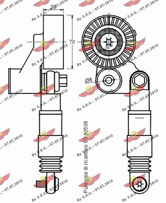 03.80736 AUTOKIT Натяжная планка, поликлиновой ремень (фото 2)