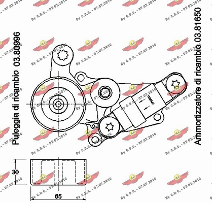 03.80738 AUTOKIT Натяжная планка, поликлиновой ремень (фото 2)