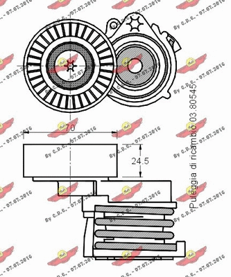 03.80741 AUTOKIT Натяжная планка, поликлиновой ремень (фото 2)