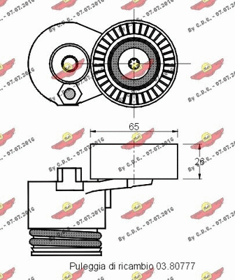 03.80776 AUTOKIT Натяжная планка, поликлиновой ремень (фото 2)