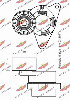 03.80778 AUTOKIT Натяжная планка, поликлиновой ремень (фото 2)