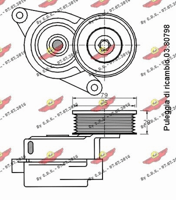 03.80797 AUTOKIT Натяжная планка, поликлиновой ремень (фото 2)