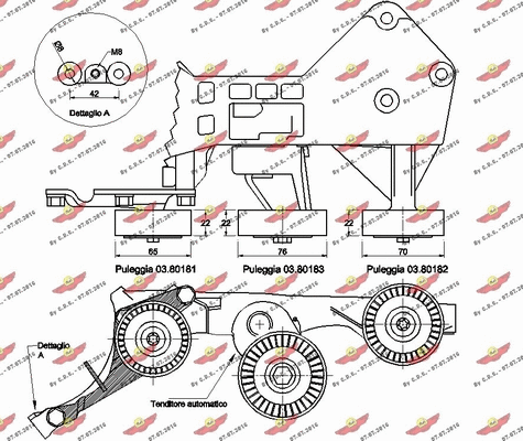 03.80833 AUTOKIT Натяжная планка, поликлиновой ремень (фото 2)