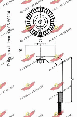 03.80841 AUTOKIT Натяжная планка, поликлиновой ремень (фото 2)