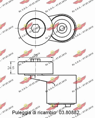 03.80881 AUTOKIT Натяжная планка, поликлиновой ремень (фото 2)