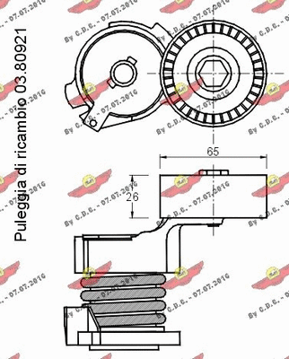 03.80914 AUTOKIT Натяжная планка, поликлиновой ремень (фото 2)