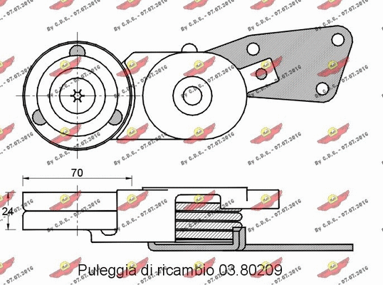 03.80915 AUTOKIT Натяжная планка, поликлиновой ремень (фото 2)