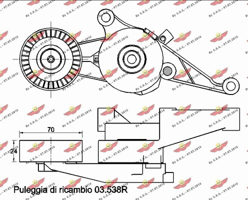 03.80916 AUTOKIT Натяжная планка, поликлиновой ремень (фото 2)