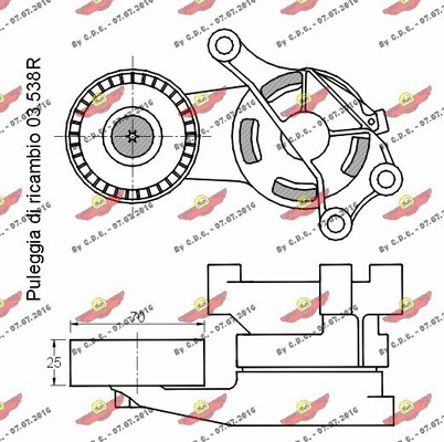 03.80917 AUTOKIT Натяжная планка, поликлиновой ремень (фото 2)