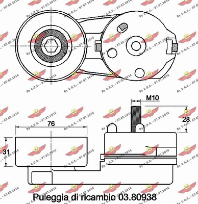 03.80937 AUTOKIT Натяжная планка, поликлиновой ремень (фото 2)