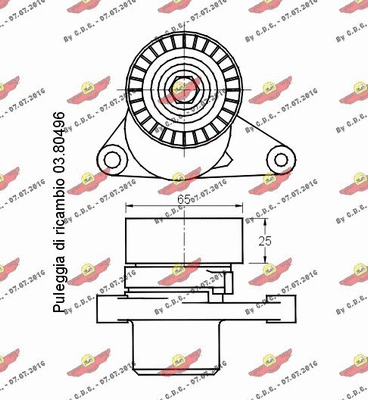 03.80952 AUTOKIT Натяжная планка, поликлиновой ремень (фото 2)