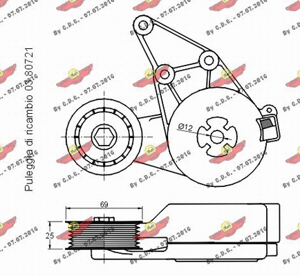 03.81021 AUTOKIT Натяжная планка, поликлиновой ремень (фото 2)