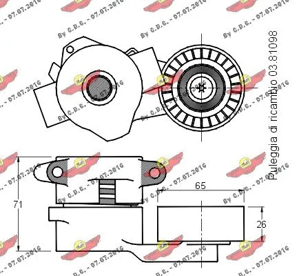 03.81084 AUTOKIT Натяжная планка, поликлиновой ремень (фото 2)