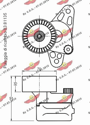 03.81134 AUTOKIT Натяжная планка, поликлиновой ремень (фото 2)