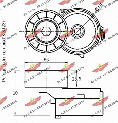 03.81286 AUTOKIT Натяжная планка, поликлиновой ремень (фото 2)