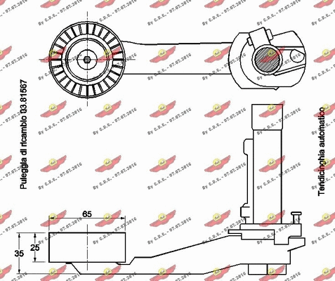 03.81317 AUTOKIT Натяжная планка, поликлиновой ремень (фото 2)