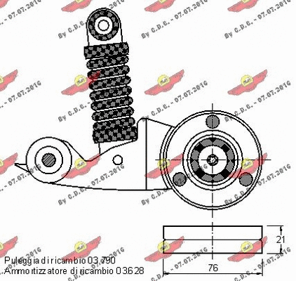 03.81334 AUTOKIT Натяжная планка, поликлиновой ремень (фото 2)