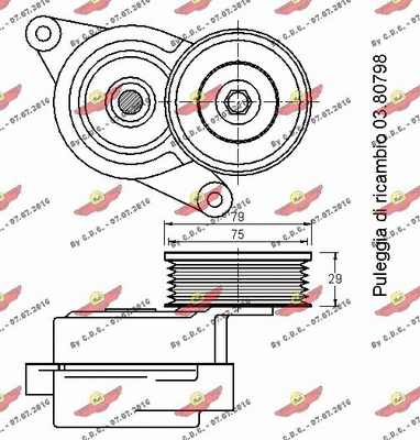 03.81546 AUTOKIT Натяжная планка, поликлиновой ремень (фото 2)