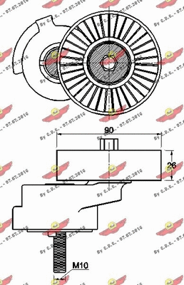 03.81635 AUTOKIT Натяжная планка, поликлиновой ремень (фото 2)