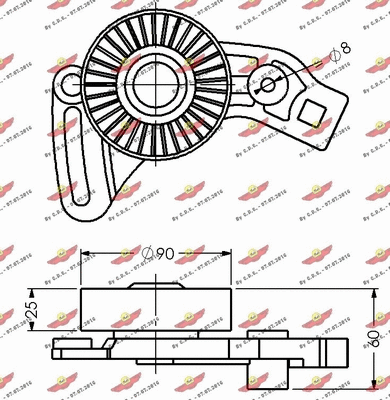 03.81656 AUTOKIT Натяжная планка, поликлиновой ремень (фото 2)